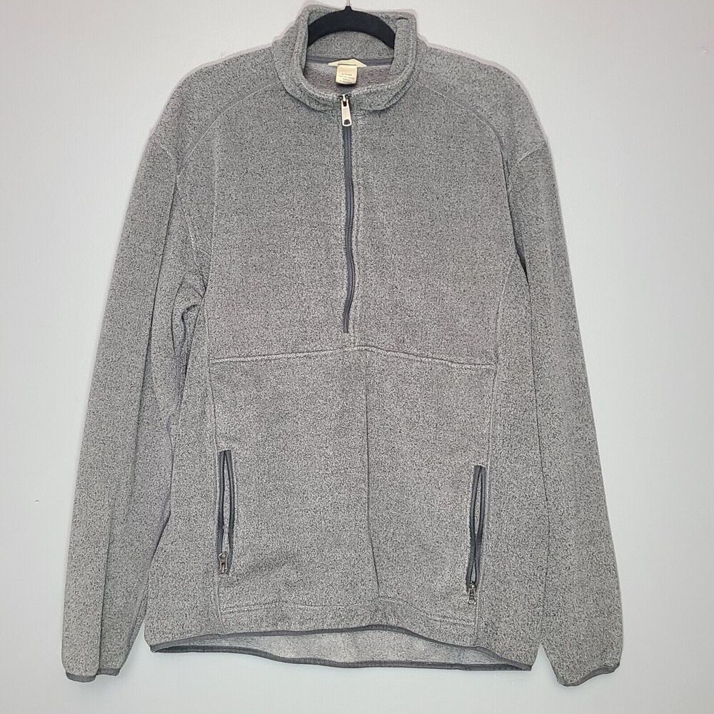 Duluth‎ Trading Co Mens Soft Fleece Jacket Pullover 1/4 Zip Gray Size L